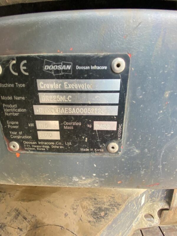 Excavadora de orugas Doosan DX225NLC-5 - Imagen 3